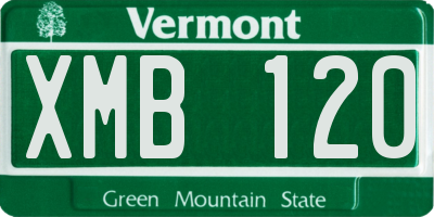 VT license plate XMB120