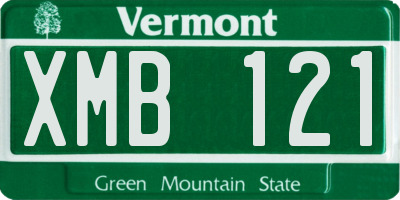 VT license plate XMB121