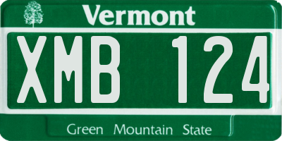 VT license plate XMB124