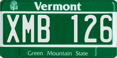 VT license plate XMB126