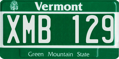 VT license plate XMB129