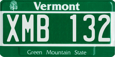 VT license plate XMB132