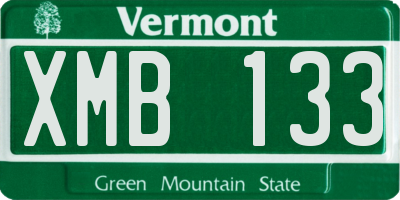 VT license plate XMB133