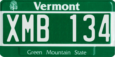 VT license plate XMB134