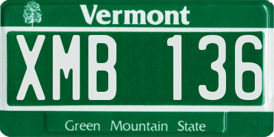 VT license plate XMB136