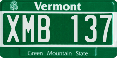 VT license plate XMB137