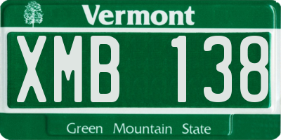 VT license plate XMB138