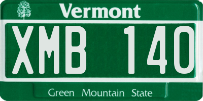 VT license plate XMB140