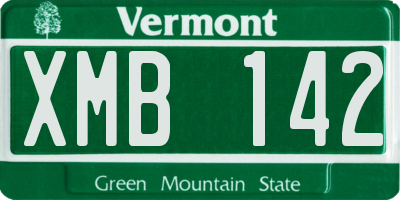 VT license plate XMB142
