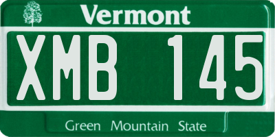 VT license plate XMB145