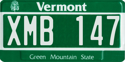VT license plate XMB147