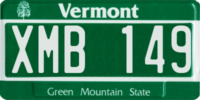 VT license plate XMB149