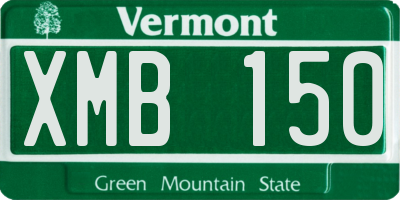 VT license plate XMB150