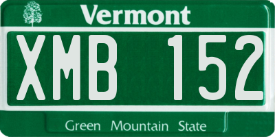 VT license plate XMB152