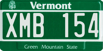 VT license plate XMB154
