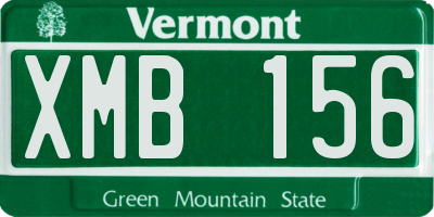 VT license plate XMB156