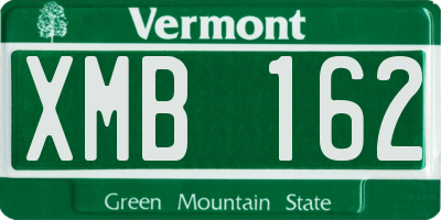 VT license plate XMB162