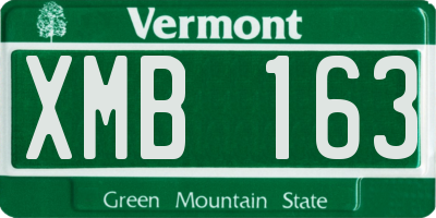 VT license plate XMB163