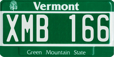 VT license plate XMB166