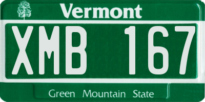 VT license plate XMB167