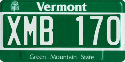 VT license plate XMB170