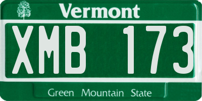 VT license plate XMB173