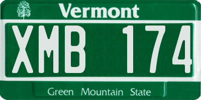 VT license plate XMB174