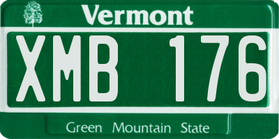 VT license plate XMB176