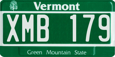 VT license plate XMB179