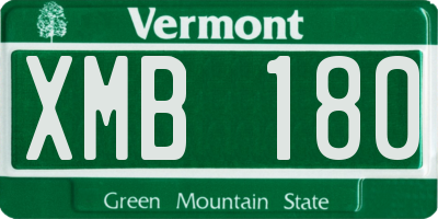 VT license plate XMB180