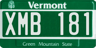 VT license plate XMB181