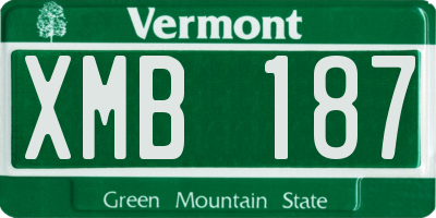 VT license plate XMB187
