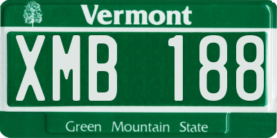 VT license plate XMB188