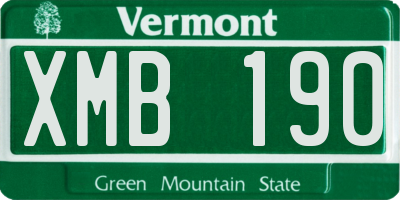 VT license plate XMB190