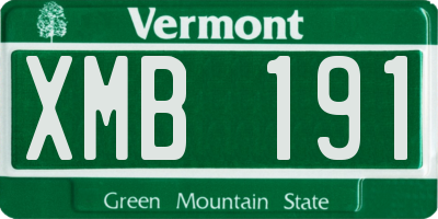 VT license plate XMB191