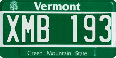 VT license plate XMB193
