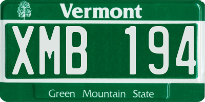 VT license plate XMB194