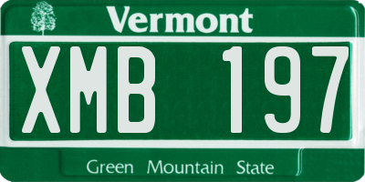 VT license plate XMB197