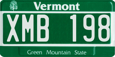 VT license plate XMB198