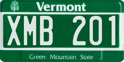 VT license plate XMB201