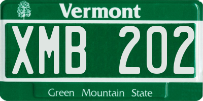 VT license plate XMB202