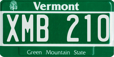 VT license plate XMB210