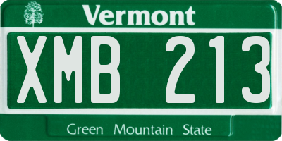 VT license plate XMB213
