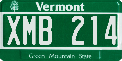 VT license plate XMB214