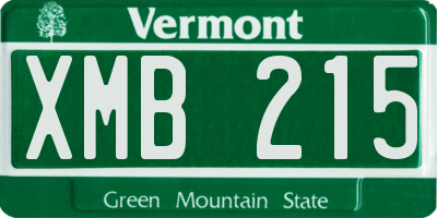 VT license plate XMB215