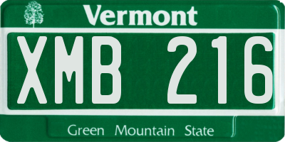 VT license plate XMB216