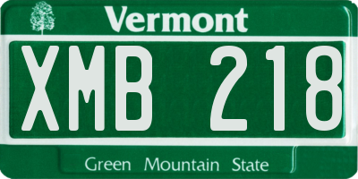 VT license plate XMB218