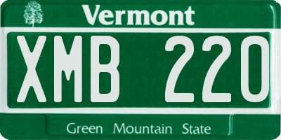 VT license plate XMB220