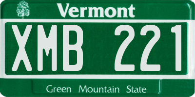 VT license plate XMB221