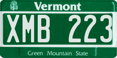 VT license plate XMB223